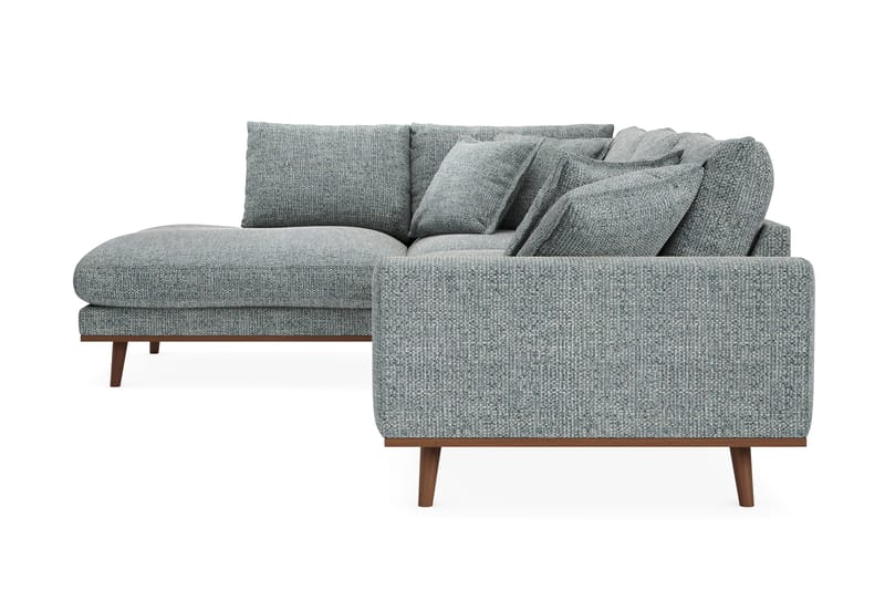 Copenhagen Premium 4-seters Venstrevendt L-formet Dyp Sjeselongsofa i Chenille - Grå/blå - Møbler - Sofaer - Sofa med chaiselong