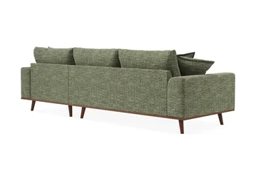 Copenhagen Premium 4-seters Høyrevendt L-formet Dyp Divansofa i Chenille - Grønn - Møbler - Sofaer - Sofa med chaiselong