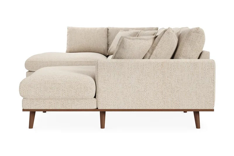 Copenhagen Premium 5-seters Venstrevendt U-formet Dyp Sofa med Divan og Sjeselong i Chenille - Beige - Møbler - Sofaer - U Sofa