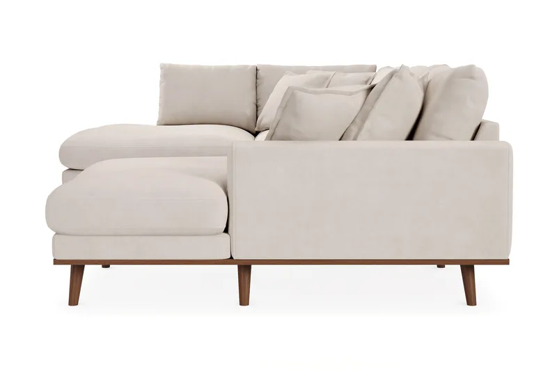 Copenhagen Premium 5-seters Venstrevendt U-formet Dyp Sofa med Divan og Sjeselong i Stof - Beige - Møbler - Sofaer - U Sofa