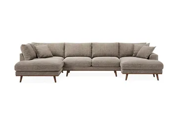 Copenhagen Premium 5-seters Venstrevendt U-formet Dyp Sofa med Divan og Sjeselong i Chenille
