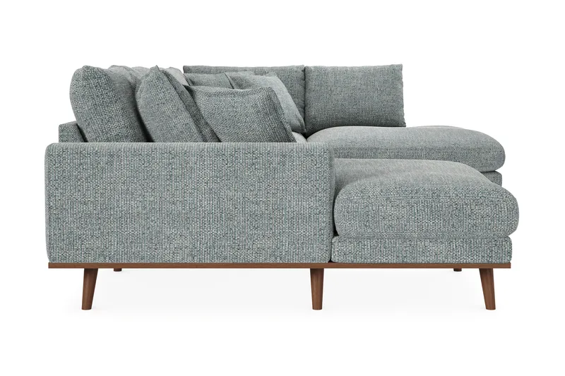 Copenhagen Premium 5-seters Høyrevendt U-formet Dyp Sofa med Divan og Sjeselong i Chenille - Grå/blå - Møbler - Sofaer - U Sofa