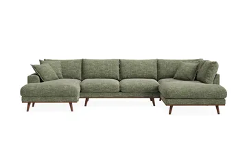 Copenhagen Premium 5-seters Høyrevendt U-formet Dyp Sofa med Divan og Sjeselong i Chenille