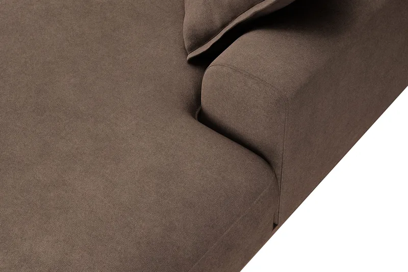 Copenhagen Premium 5-seters Venstrevendt U-formet Dyp Sofa med Divan og Sjeselong i Stof - Mørkebrun - Møbler - Sofaer - U Sofa