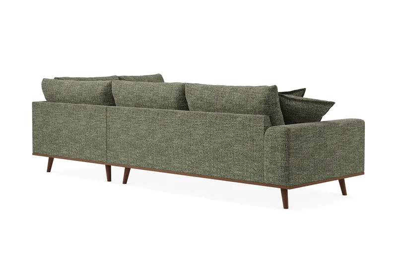 Copenhagen Premium 4-seters Høyrevendt L-formet Dyp Sjeselongsofa i Chenille - Grønn - Møbler - Sofaer - Sofa med chaiselong