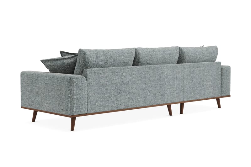 Copenhagen Premium 4-seters Venstrevendt L-formet Dyp Divansofa i Chenille - Grå/blå - Møbler - Sofaer - Sofa med chaiselong