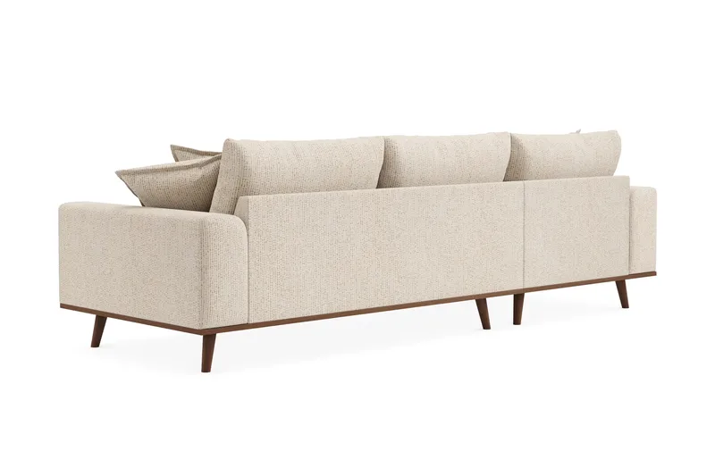Copenhagen Premium 4-seters Venstrevendt L-formet Dyp Divansofa i Chenille - Beige - Møbler - Sofaer - Sofa med chaiselong