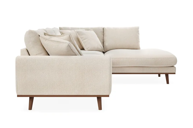 Copenhagen Premium 4-seters Høyrevendt L-formet Dyp Sjeselongsofa i Chenille - Lys beige - Møbler - Sofaer - Sofa med chaiselong