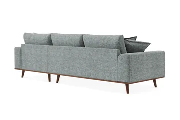Copenhagen Premium 4-seters Høyrevendt L-formet Dyp Divansofa i Chenille - Grå/blå - Møbler - Sofaer - Sofa med chaiselong
