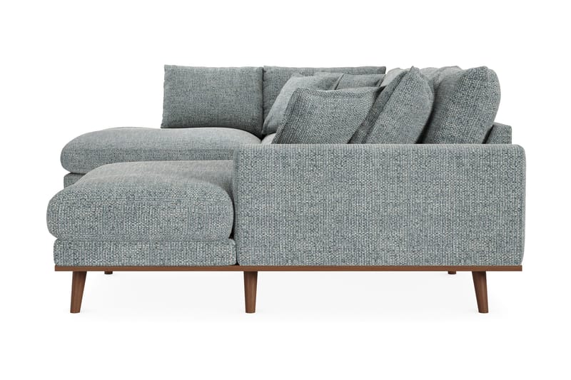 Copenhagen Premium 5-seters Venstrevendt U-formet Dyp Sofa med Divan og Sjeselong i Chenille - Grå/blå - Møbler - Sofaer - U Sofa