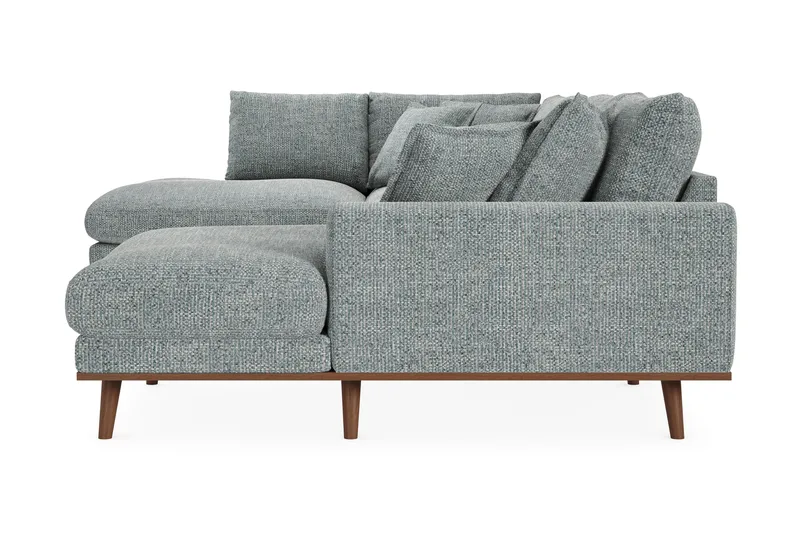 Copenhagen Premium 5-seters Venstrevendt U-formet Dyp Sofa med Divan og Sjeselong i Chenille - Grå/blå - Møbler - Sofaer - U Sofa