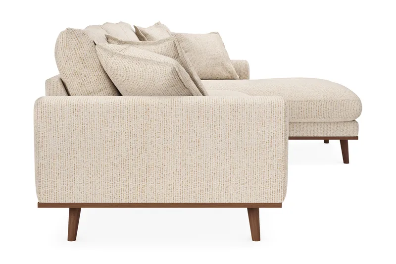 Copenhagen Premium 4-seters Høyrevendt L-formet Dyp Divansofa i Chenille - Beige - Møbler - Sofaer - Sofa med chaiselong