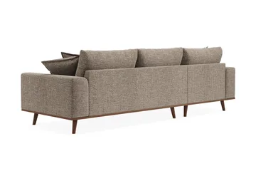 Copenhagen Premium 4-seters Venstrevendt L-formet Dyp Divansofa i Chenille - Brun - Møbler - Sofaer - Sofa med chaiselong