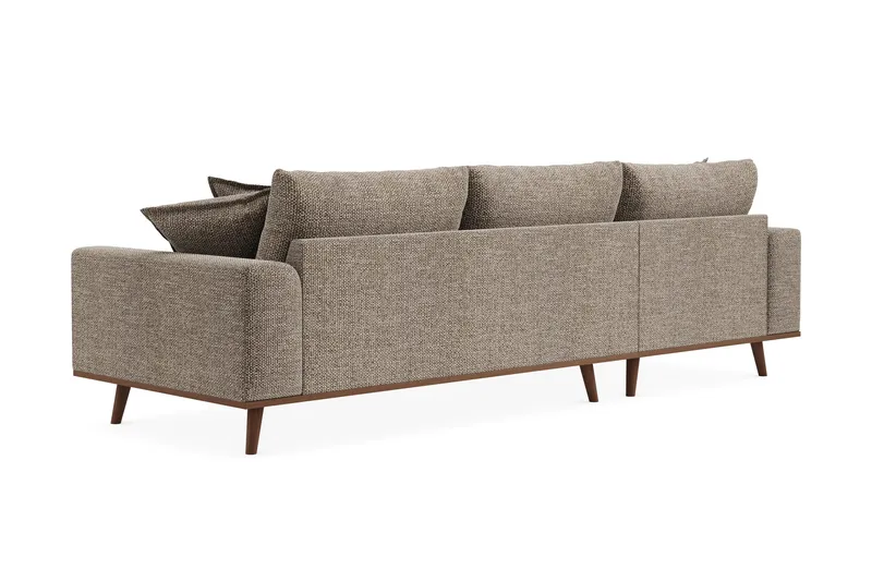 Copenhagen Premium 4-seters Venstrevendt L-formet Dyp Divansofa i Chenille - Brun - Møbler - Sofaer - Sofa med chaiselong