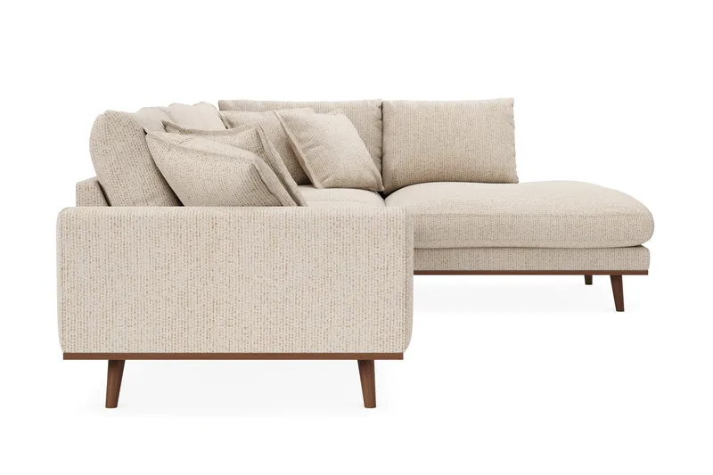 Copenhagen Premium 4-seters Høyrevendt L-formet Dyp Sjeselongsofa i Chenille - Beige - Møbler - Sofaer - Sofa med chaiselong