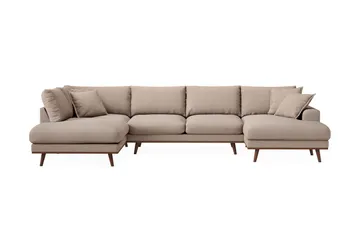 Copenhagen Premium 5-seters Venstrevendt U-formet Dyp Sofa med Divan og Sjeselong i Stof