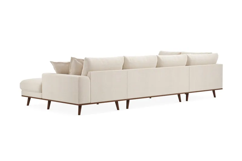 Copenhagen Premium 5-seters Venstrevendt U-formet Dyp Sofa med Divan og Sjeselong i Chenille - Lys beige - Møbler - Sofaer - U Sofa