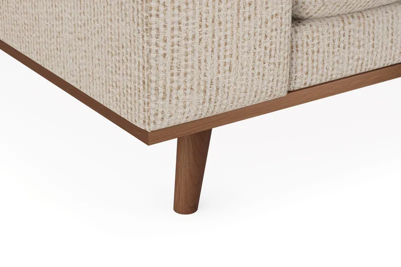 Copenhagen Premium 4-seters Høyrevendt L-formet Dyp Divansofa i Chenille - Beige - Møbler - Sofaer - Sofa med chaiselong