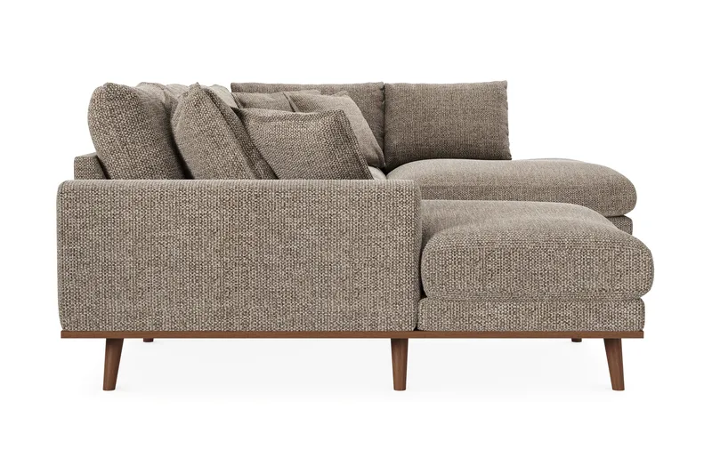 Copenhagen Premium 5-seters Høyrevendt U-formet Dyp Sofa med Divan og Sjeselong i Chenille - Brun - Møbler - Sofaer - U Sofa