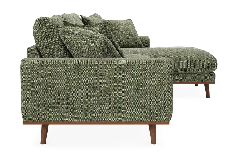Copenhagen Premium 4-seters Høyrevendt L-formet Dyp Divansofa i Chenille - Grønn - Møbler - Sofaer - Sofa med chaiselong