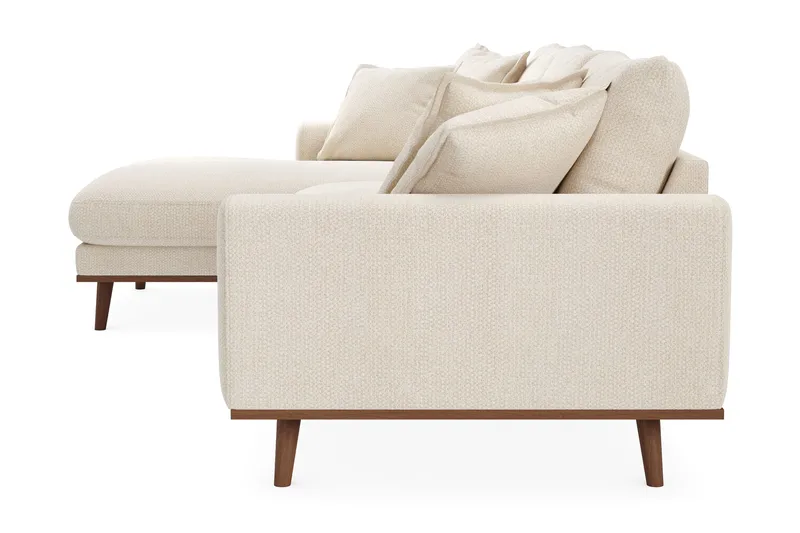 Copenhagen Premium 4-seters Venstrevendt L-formet Dyp Divansofa i Chenille - Lys beige - Møbler - Sofaer - Sofa med chaiselong