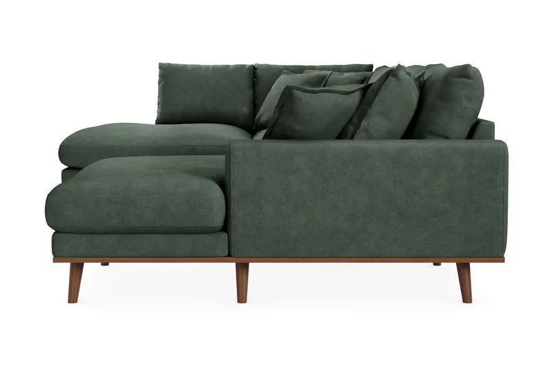 Copenhagen Premium 5-seters Venstrevendt U-formet Dyp Sofa med Divan og Sjeselong i Stof - Grøn - Møbler - Sofaer - U Sofa