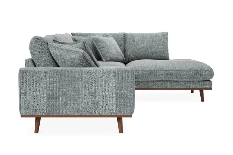 Copenhagen Premium 4-seters Høyrevendt L-formet Dyp Sjeselongsofa i Chenille - Grå/blå - Møbler - Sofaer - Sofa med chaiselong