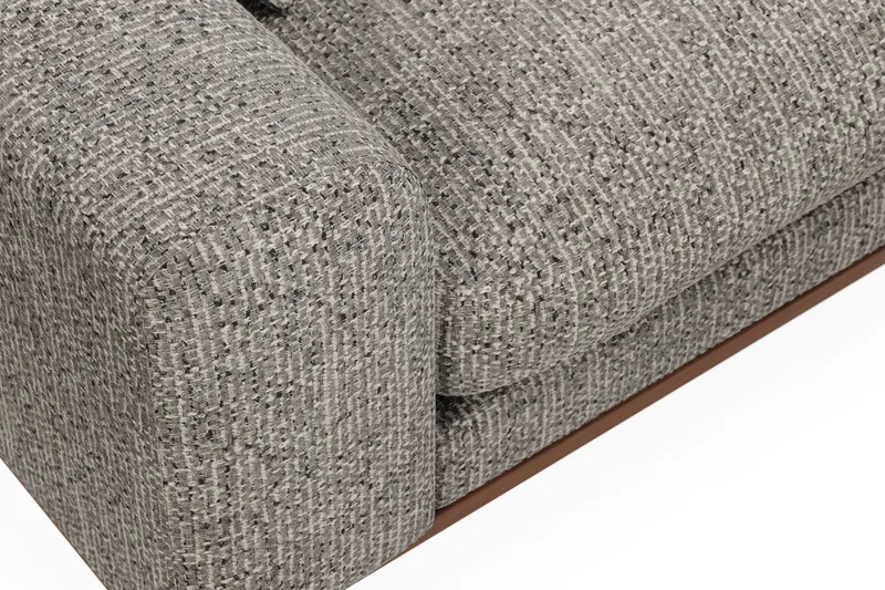 Copenhagen Premium 4-seters Høyrevendt L-formet Dyp Divansofa i Chenille - Grå - Møbler - Sofaer - Sofa med chaiselong