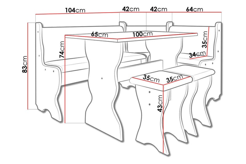 Corvyn Kökssoffa 146x106 cm - Beige - Møbler - Sofaer - Køkkensofaer