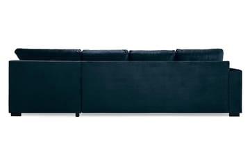 Crazy 4-personers Højrevendt U-formet Large Sofa med Chaiselong i Fløjl - Blå - Møbler - Sofaer - U Sofa