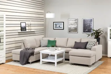 Crazy 4-personers Venstrevendt U-formet Large Sofa med Chaiselong i Stof - Beige - Møbler - Sofaer - U Sofa