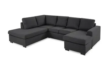 Crazy 4-personers Venstrevendt U-formet Small Sofa med Chaiselong i Stof - Mørkegrå - Møbler - Sofaer - U Sofa