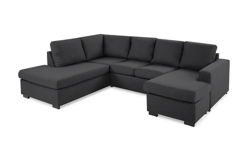 Crazy 4-personers Venstrevendt U-formet Small Sofa med Chaiselong i Stof - Mørkegrå - Møbler - Sofaer - U Sofa