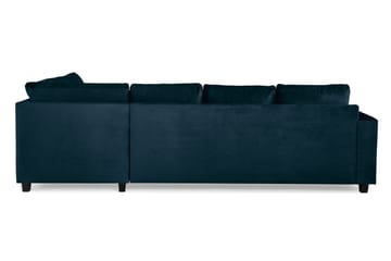 Crazy 4-personers Højrevendt U-formet Large Sofa med Chaiselong i Fløjl - Blå - Møbler - Sofaer - U Sofa