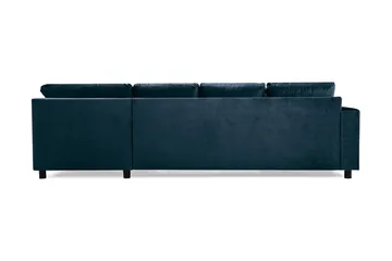 Crazy 4-personers Højrevendt U-formet Large Sofa med Chaiselong i Fløjl - Blå - Møbler - Sofaer - U Sofa