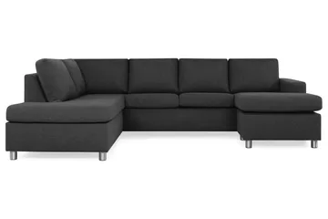 Crazy 4-personers Venstrevendt U-formet Large Sofa med Chaiselong i Stof - Antracit - Møbler - Sofaer - U Sofa