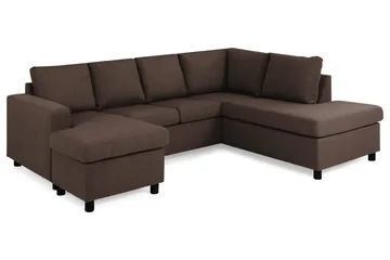 Crazy 4-personers Højrevendt U-formet Small Sofa med Chaiselong i Stof - Brun - Møbler - Sofaer - U Sofa