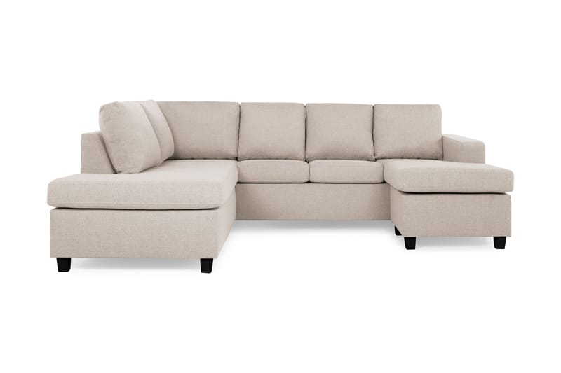 Crazy 4-personers Venstrevendt U-formet Large Sofa med Chaiselong i Stof, Beige