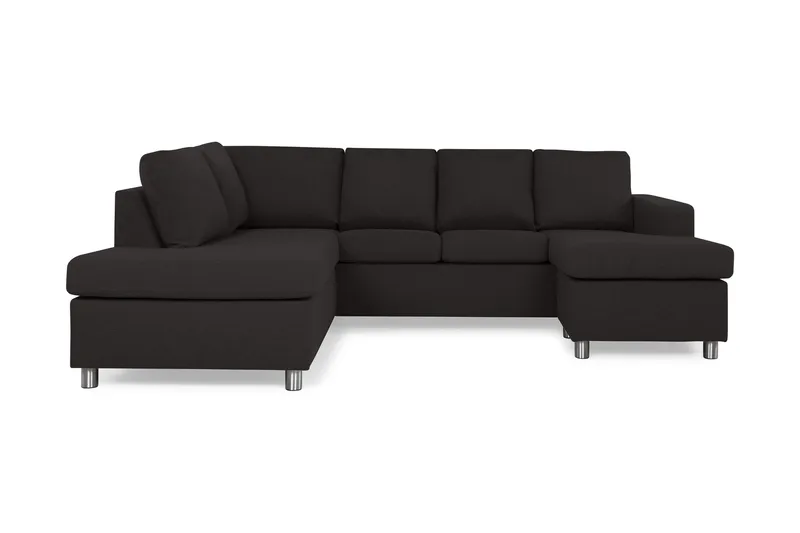 Crazy 4-personers Venstrevendt U-formet Large Sofa med Chaiselong i Stof, Antracit
