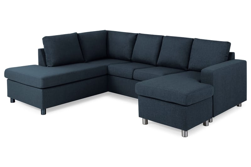 Crazy 4-personers Venstrevendt U-formet Large Sofa med Chaiselong i Stof - Mørkeblå - Møbler - Sofaer - U Sofa