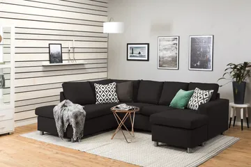 Crazy 4-personers Venstrevendt U-formet Large Sofa med Chaiselong i Stof - Antracit - Møbler - Sofaer - U Sofa