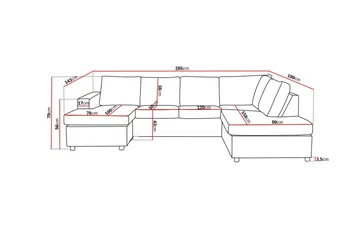 Crazy 4-personers Højrevendt U-formet Large Sofa med Chaiselong i Stof - Antracit - Møbler - Sofaer - U Sofa