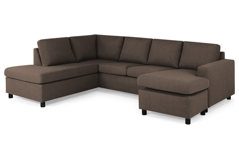 Crazy 4-personers Venstrevendt U-formet Large Sofa med Chaiselong i Stof - Brun - Møbler - Sofaer - U Sofa