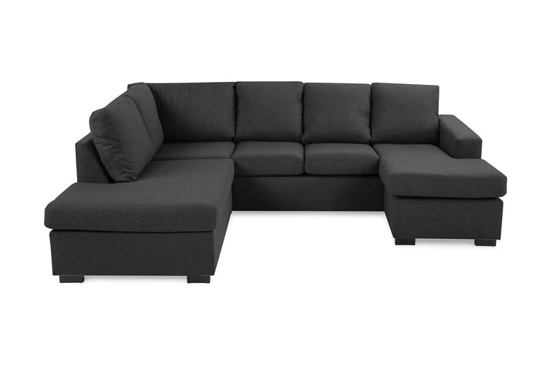 Crazy 4-personers Venstrevendt U-formet Small Sofa med Chaiselong i Stof, Mørkegrå