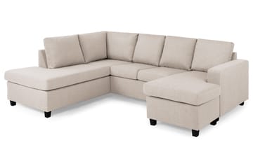 Crazy 4-personers Venstrevendt U-formet Large Sofa med Chaiselong i Stof - Beige - Møbler - Sofaer - U Sofa