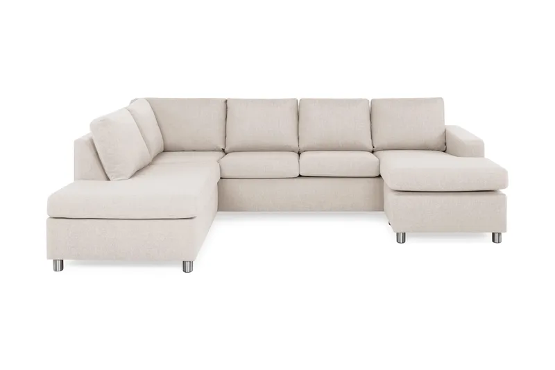 Crazy 4-personers Venstrevendt U-formet Large Sofa med Chaiselong i Stof, Beige