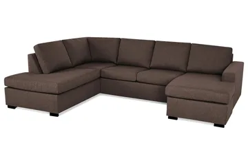 Crazy 4-personers Venstrevendt U-formet Large Sofa med Chaiselong i Stof - Brun - Møbler - Sofaer - U Sofa