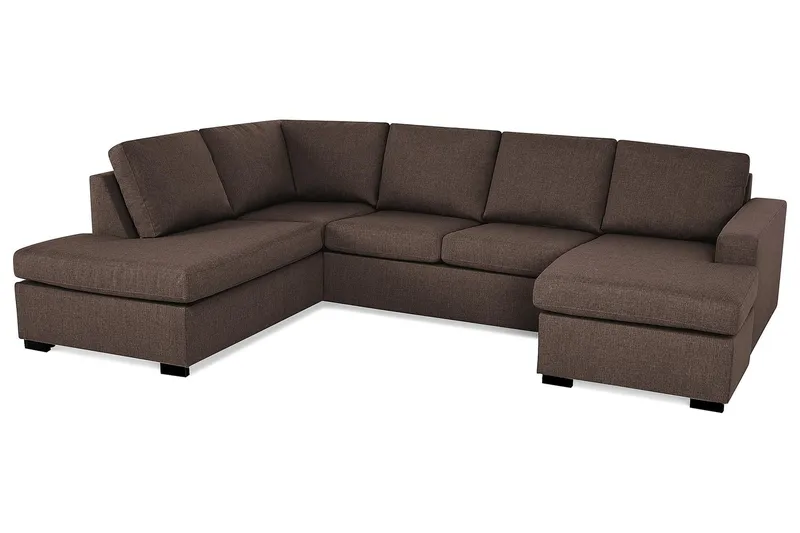 Crazy 4-personers Venstrevendt U-formet Large Sofa med Chaiselong i Stof - Brun - Møbler - Sofaer - U Sofa
