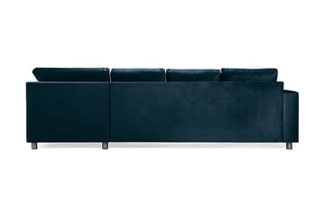 Crazy 4-personers Højrevendt U-formet Large Sofa med Chaiselong i Fløjl - Blå - Møbler - Sofaer - U Sofa
