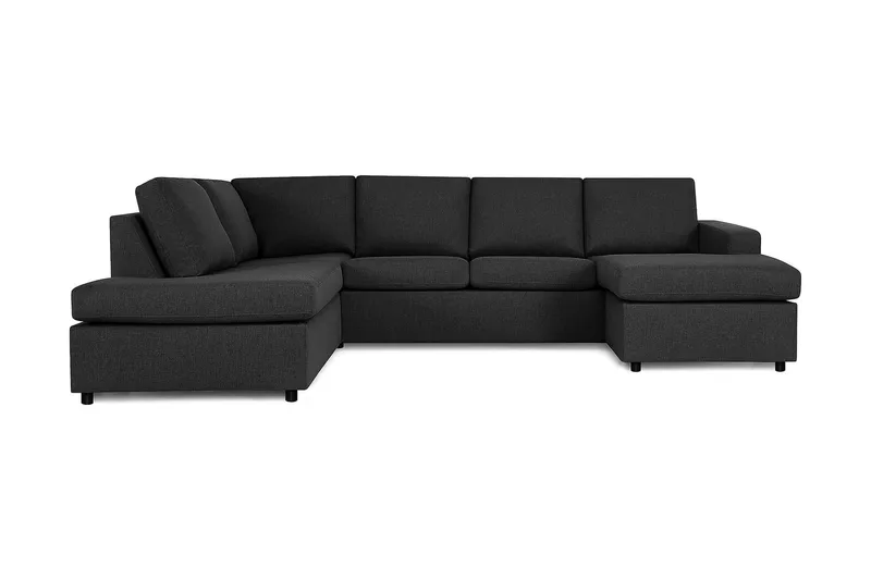 Crazy 4-personers Venstrevendt U-formet Large Sofa med Chaiselong i Stof, Antracit
